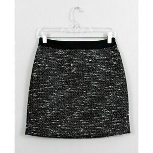 Banana Republic Women Skirt, Size 0P, Black, White, 96% polyester, 4% other